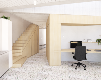 LEO meubilair gelijkvloers inkom prive bureau